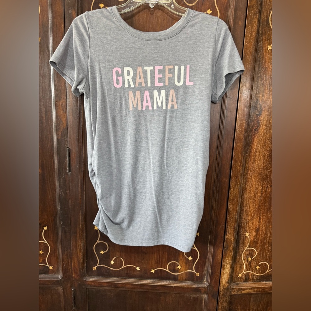 Sonoma MATERNITY Gray Pink Short Sleeve Tee Grateful Mama